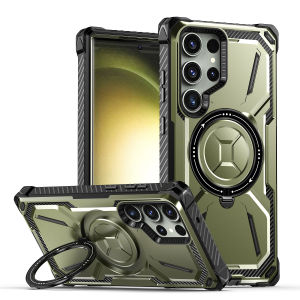Cross-Border Samsung S23Ultra Metal Armor Four-Corner Anti-Drop Magsafe Magnetic Wireless Charging Phone Case