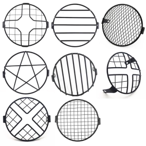 Upgraded Motorbike Headlight Protector Anti-Shock Guard Grille Cover Lampshade Aluminum Alloy Light Bracket