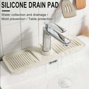 Sink Splash Guard Faucet Drainage Pad Silicone Faucet Mat Thicken Drying Pads Kitchen Bathroom Accessory