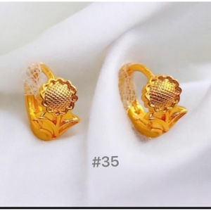 US FANCY JEWELRY 24K Gold plated Mae plain Clip Earrings