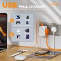 TESSAN Multi Plug Extension Wall Charger with USB C Plug Adapter UK Multi Plug Adaptor, Type C Charger Wall Socket Multiplug Socket  for Phone,Tablet. 