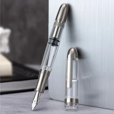 Discount (HQ)🔥Asvine P36 Piston Filling Fountain Pen Bock / Asvine EF/F/M Nib Titanium & Acrylic Smooth Writing Office Gift Pen