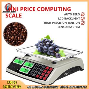 Winnereco 40kg/1g Commercial Price Scale with Stainless Steel Plate Counting Weight Scale Rechargeable Electronic Small Scale for Farmers Market Meat Shop