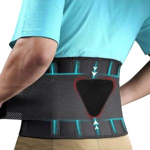 FEATOL Back Brace Support Belt-Lumbar Support Back Brace for Back Pain Sciatica Scoliosis Herniated Disc Adjustable Support Straps-Lower Back Brace with Removable Lumbar Pad for Men & Women