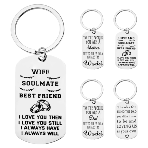 5 Piece Rustproof Stainless Steel Keychain With Unique Design Couple Gift For Secure Key Holding And Portability