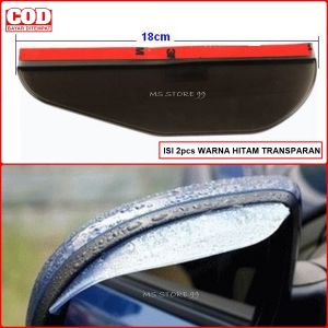 Talang Air Spion Mobil Warna HITAM TRANSPARAN Isi 2pcs Bahan Plastik Lentur Termasuk Perekat OK