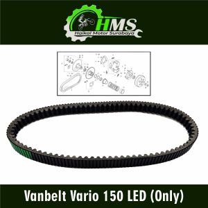 Vanbelt Vario 150 LED (Only) - Fan Van Belt Drive Belt Vbelt Panbel Fanbelt Fanbel Rantai Rante Matic CVT Honda Vario 125 150 LED Lama Old 2015 - 2018