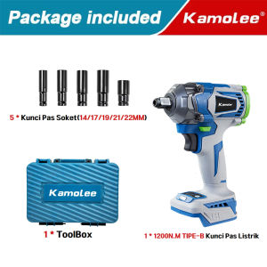 Kamolee Tool DTW500 1200N.m Torsi Tinggi Brushless 1/2 & 1/4 inci Kunci Dampak [Dapat Membuka Ban Truk]