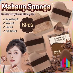 HB 6Pcs/set Velvet Powder Puff Thickened Makeup Sponge Set BB Foundation Air Cushion Puff