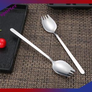 Sporter 304 Stainless Steel Fork Household Spork Spoon One Salad Spoon Cake Fruit Fork Western Fork Tableware