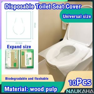 N.K. 10Pcs Eco-Friendly Travel Hotel Public Bathroom Use Paper Portable WC Disposable Toilet Seat Cover