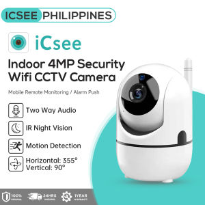 ICSEE Official Store 2K 4MP Indoor 360 Degrees Pan and Tilt WiFi IP Security Home Cctv Sale Spy Camera Connect to Cellphone with Mic and Speaker