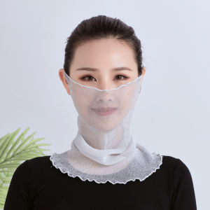 Tabir surya topeng syal musim panas wanita naik syal penutup leher wajah penuh anti-ultraviolet es sutra menutupi wajah jilbab syal