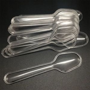 500pcs Disposable Clear Plastic Sundae Spoons Mini Dessert Flatware for Pudding & Jelly