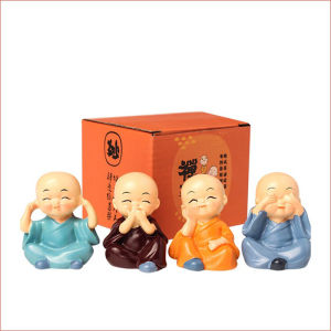Bộ Tượng 4 Chú Tiểu Tứ Không Vui Vẻ Siêu Đáng Yêu Tượng Mini 4 Chú Tiểu Chất Liệu Thạch Cao Dùng Để Trang Trí Cho Bạn TIDO TIDO