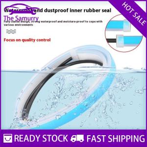 Samurry ✨Hot Sale✨ 2Pcs 30cm Car DRL Flexible Waterproof Headlight LED Strip Universal Auto Headlights Turn Signal Yellow Brake Flow Lights