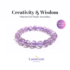 [SG] LumiGem 4A Purple Azeztulite Bracelet – Spiritual Awakening • Calm Focus • Wisdom