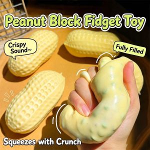 OKDEALS Slow Rebound Peanut Squeeze Toy Squeaky TPR Sensory Fidget Toy  Peanut Shaped Peanut Stress Toy Stress Relief
