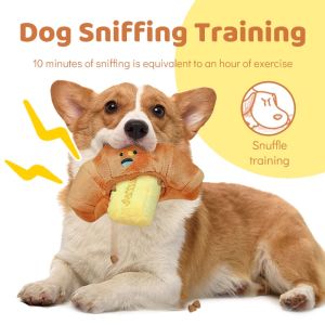 HamshMoc IQ Sniffing Training Dog Puzzle Toys Interactive Squeaky Dog Snuffle Toy Slow Eating Foraging Feeder Game Stress Relief