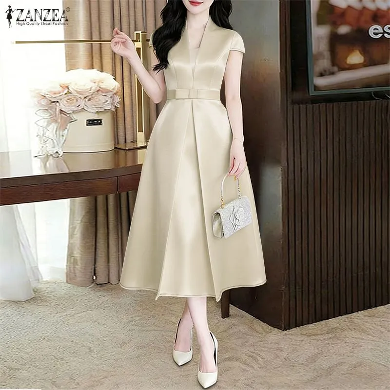 pleated maxi dress long sleeve Modest - FARES - Rose Beige - Plisse Style Style:Dress(Pre-Sale 15days) us-size-16 The Best Italian Summer Slightly stretchy Sheer