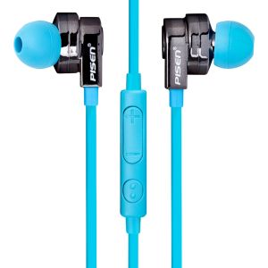 PISEN หูฟังไฮไฟ 2 in 1 ทั้งโทรศัพท์และฟังเพลง G106 ขนาด 3.5 มม. สายแบนนุ่มยาว 80 ซม. ไม่พันกัน ปุ่มปรับระดับเสียง ระบบ Dynamic drive เนื้อเสียงต้นฉบับที่สมดุล ออกแบบตามหลักสรีรศาสตร์สวมใส่แนบสนิทกับหูสวมใส่สบาย สำหรับ ซัมซุง - สีฟ้า