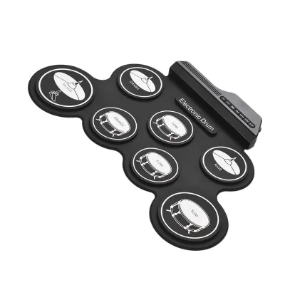 【enjyt】Compact Size USB Roll-Up Silicon Drum Set Digital Electronic Drum Kit 7 Drum Pads with Drumsticks Foot Pedals for Beginners Children KidsFast shipping
