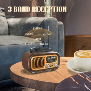 Emergency Radio Solar Powered Portable AM/FM/Shortwave & Bluetooth Speaker With LED Flashlight Rechargeable For Power Outage & Outdoor