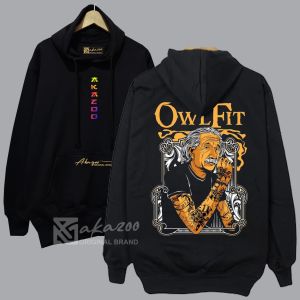 AKAZOO HOODIE PRIA KEREN KECE MURAH TEBAL gbr dpn blakang OWLFIT KOLOT sablon saku