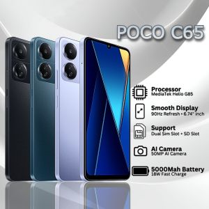 POCO C65/C75 Smartphone  8GM + 256GB ROM  50MP AI Triple Camera  6.88" Smooth 90Hz Display