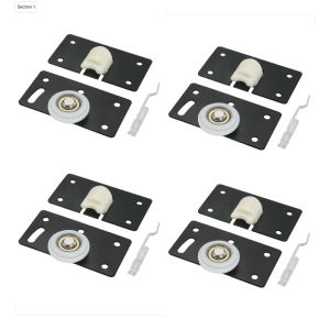 (GOD)Concave Sliding Door Roller Pulley Wheel Set Cabinet Wardrobe Closet Door Track Aluminum Guide Rail Hardware