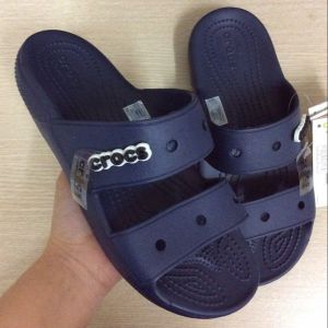 Dép 2 quai ngang cross Band Classic chuẩn xịn đúc liền khối tặng 10 sticker MÀU NAVY