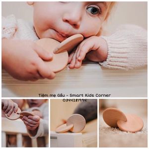 Giáo Cụ Montessori 0-3 Tuổi Hai Đĩa Tròn Lồng Nhau Xúc Xắc 2 Đĩa Interlocking Discs Đồ Chơi Giáo Dục Sớm Cho Bé