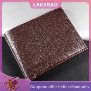 【LAKEBAO】 Người Đàn Ông Của Ví Da Người Đàn Ông Ví Cao Cấp Sản Phẩm Nhân Tạo Da Ví Cho Người Đàn Ông Ngắn Màu Đen Walet Portefeuille Homme