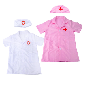 Doctor Role Play Costume Pretend Play Role Dressing Up Doctor Costume Doctor Jackets Hat for Halloween Cosplay Party