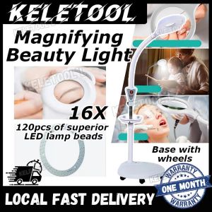 Professional Beauty Salon LED Standing Magnifying Floor Lamp 220V Diopter Lighted Magnifier Facial Skin Care Tattoo Eyelash Lamp