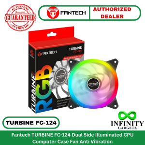 Fantech TURBINE FC-124 Dual Side Illuminated Turbine CPU Computer Case Fan Anti Vibration