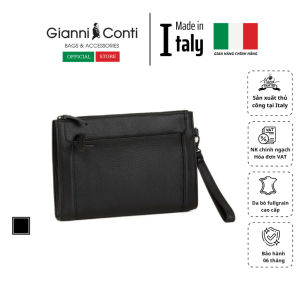 Clutch Nam Bằng Da Thật Màu Đen - Gianni Conti - Sản Xuất Thủ Công Tại Italy_1812207