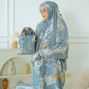 SYADZILAH - Mukena Terusan Dewasa Sutra Silk Mewah Lunara Series