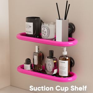 MIRACLE HOME STORE Free Punch Suction Cup Storage Shelf  Drainable Toiletries Organizer Creative High Quality Wall Hanging Storage Rack Bathroom Accessories