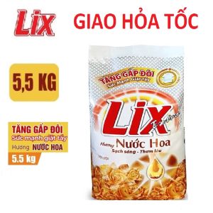 Bột giặt Lix Extra hương NƯỚC HOA 5.5Kg cho giặt tay và máy - Lixco Việt Nam ( shop giao hỏa tốc 2 h)