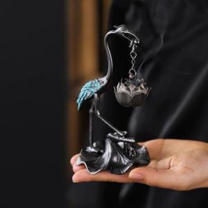 Lư Đốt Trầm Để Bàn Hạc Sen Phong Thủy – Lư Xông Trầm Hương Trang Trí Phòng Thiền Spa