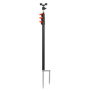 Collapsible Fishing Stake Stand with 1/4in Screw & Clip Ground Stake Mount Phone Holder Ground Stake Holder for Fishing