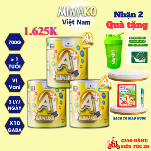 Sữa Công Thức Hạt Thực Vật Hữu Cơ MIWAKO A+ 700g Vị Vani x 3 Hộp