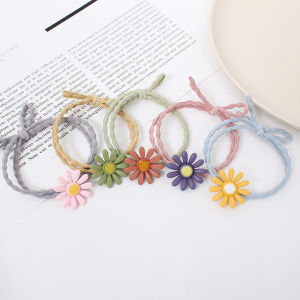 Gratis Ongkir - (1 PC) Ikat Rambut Elastis Bunga Daisy Gaya Korea / Kunciran Rambut / Karet Rambut