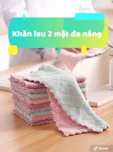 Set 10 khăn lau đa năng 2 mặt thấm hút mềm mịn dùng trong lâu chén bếp