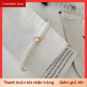 CS Ngọc trai lớn chuỗi eo của phụ nữ vành đai đàn hồi với kim cương trang trí tất cả các trận đấu váy thời trang giản dị thiết kế sang trọng tráng Gothic
