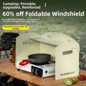 DSFSI Multicolors Outdoor Windproof Board Card Steel 2 Styles Camping Gas Stove Windshield Board  Foldable Outdoor Cooking