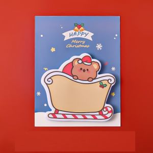 กระดาษโน๊ตติดกาวลายการ์ตูนคริสต์มาสกระดาษโน้ตเมอร์รี่คริสต์มาสข้อความบันทึกออฟฟิศโน๊ตบุ๊คโรงเรียนเครื่องเขียนของขวัญสำหรับเด็ก