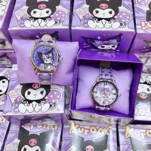 Sanrio cartoon elementary school childrens watch Kulomi Melody cute boys and girls quartz pointer watch gift box set