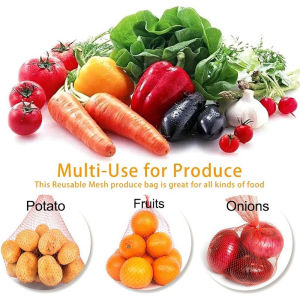 100pcs 12 Inch Nylon Net Reusable Nylon Mesh Net Produce Grocery Toys Fruits Vegetables Storage Bags